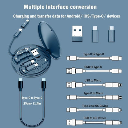 8-in-1 Fast Charging Cable Kit -USB-C, Lightning & Micro USB