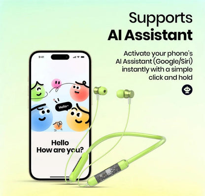🎧🎵 Transparent Bluetooth Neckband 💚 | 72H Battery Life 🔋 |HD Voice | Deep Bass🔋✨