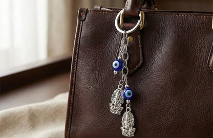 Ganesh Charm Evil Eye Keychain