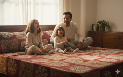 Queen Size Cotton Bedsheet with 2 Pillow Covers