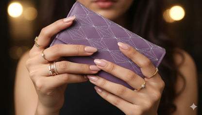 Women's Faux Leather Diamond Stitch Wallet