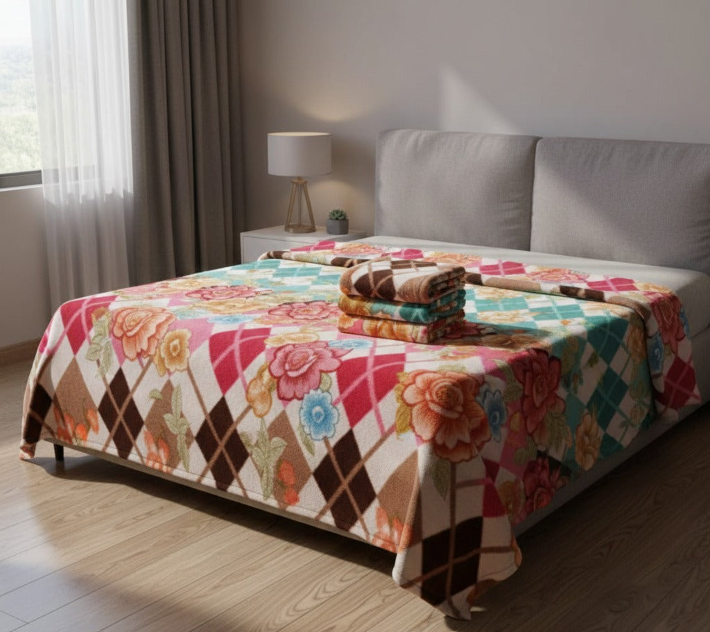 Soft Multipurpose Fleece Blanket Set