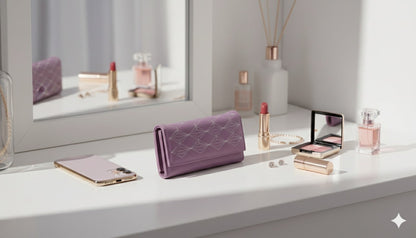 Women's Faux Leather Diamond Stitch Wallet